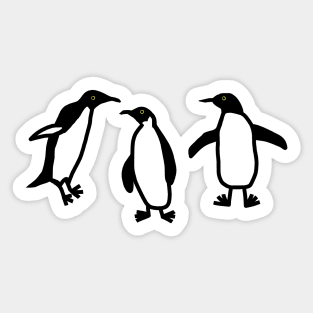 Cute Animals Doodle of Dancing Penguins Sticker